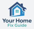 Logo for Your Home Fix Guide website showing a house and wrench icon